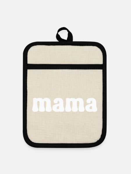 Mama Mutter - Topflappen mit Gummirückseite - Leinen/Schwarz 