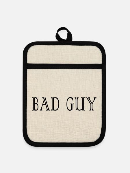 bad_guy - Topflappen mit Gummirückseite - Leinen/Schwarz 
