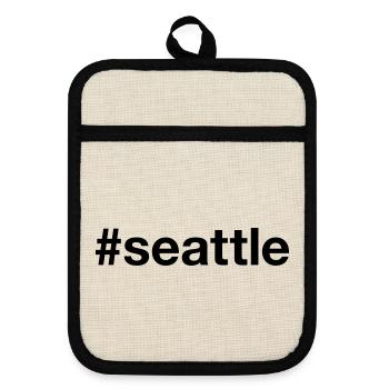SEATTLE Hashtag Grunge - Pot holders with rubber back - linen/black  - Front