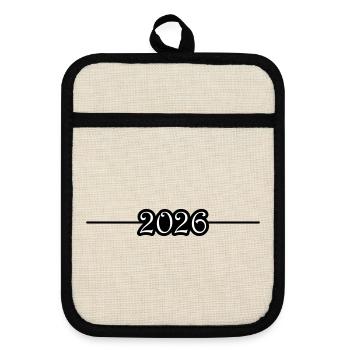 2026 Line - Pot holders with rubber back - linen/black  - Front