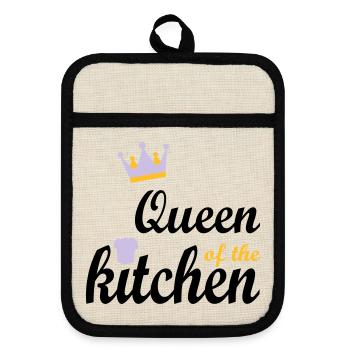 Cook - Pot holders with rubber back - linen/black  - Front