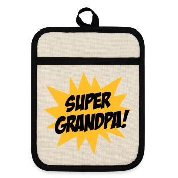 Super Grandpa ! - Maniques avec dos en caoutchouc - lin/noir  - Devant