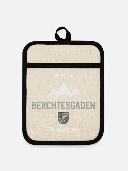 Berchtesgaden - Bergmotiv - Topflappen mit Gummirückseite - Leinen/Schwarz
