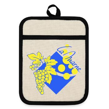 Logo revisited the Marne - Pot holders with rubber back - linen/black  - Front