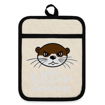 Otter Nonsense Lustig Wortspiel Otter Liebe Spruch - Topflappen mit Gummirückseite - Leinen/Schwarz  - Vorne