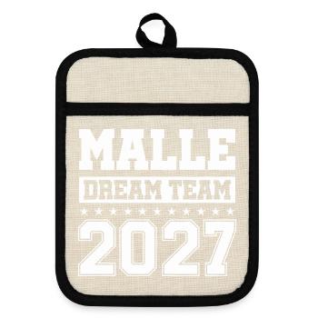 Malle Dream Team 2027 - Topflappen mit Gummirückseite - Leinen/Schwarz  - Vorne