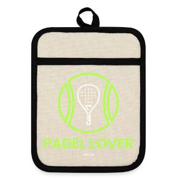 Padel Lover - Pot holders with rubber back - linen/black  - Front