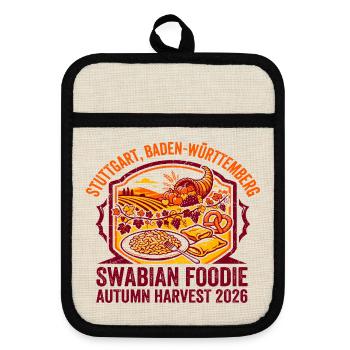 Swabian Foodie Stuttgart Baden-Württemberg Autumn - Topflappen mit Gummirückseite - Leinen/Schwarz  - Vorne