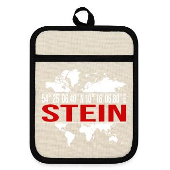 Stein - Topflappen mit Gummirückseite - Leinen/Schwarz  - Vorne