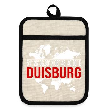 Duisburg - Topflappen mit Gummirückseite - Leinen/Schwarz  - Vorne