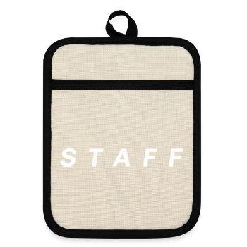 Staff - Pot holders with rubber back - linen/black  - Front