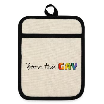 Rainbow né ce gay - Maniques avec dos en caoutchouc - lin/noir  - Devant