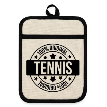 Tennis - Sport - Ball - Player - Game - Sportsman - Pot holders with rubber back - linen/black  - Front