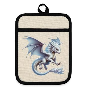 Dragon - Pot holders with rubber back - linen/black  - Front