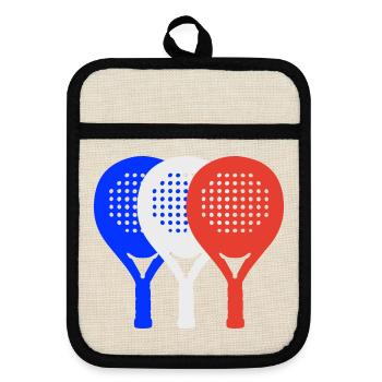 padel-france2 - Pot holders with rubber back - linen/black  - Front
