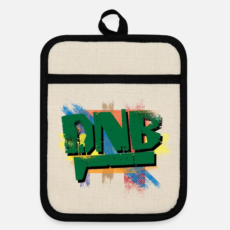 Explosion de graffitis DNB - Maniques avec dos en caoutchouc - lin/noir 