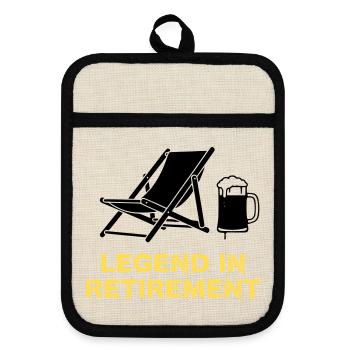 Retired Legend Pension Deck Chair - Pot holders with rubber back - linen/black  - Front