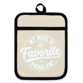 My Wife is My Favorite Problem Shirt Funny Quote  - Maniques avec dos en caoutchouc - lin/noir  - Devant
