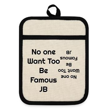 Be Famous Retro-Neon-Tippfehler - Topflappen mit Gummirückseite - Leinen/Schwarz  - Vorne