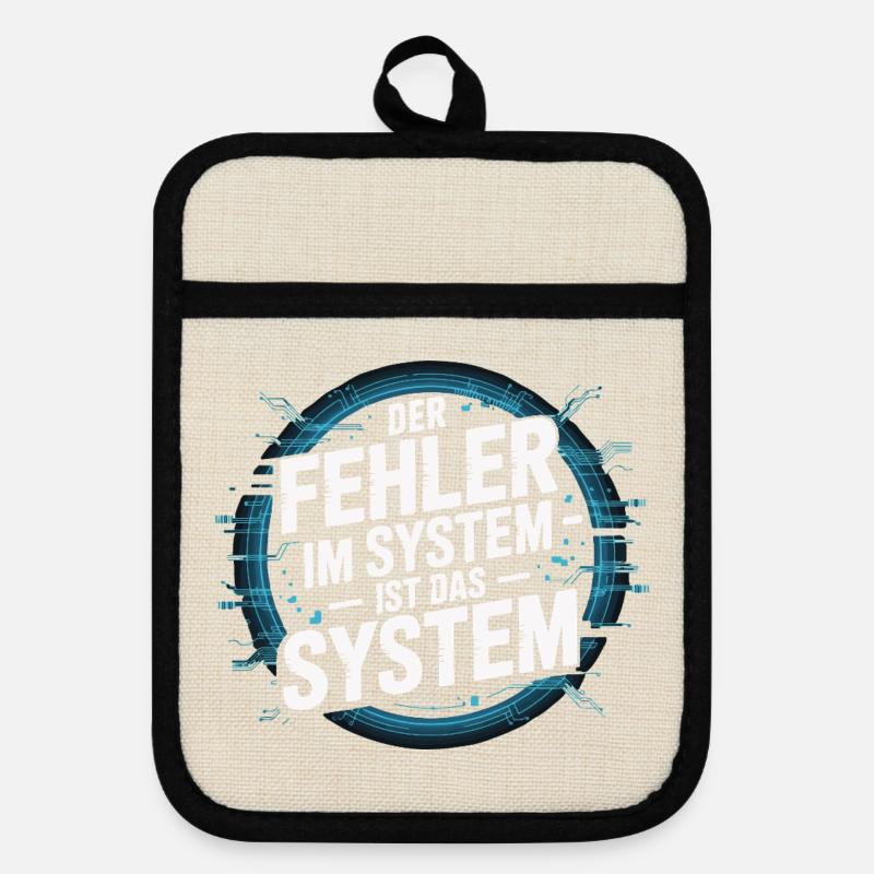 Der Fehler im System - liegt im System JA! - Maniques avec dos en caoutchouc - lin/noir 