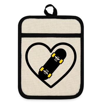 Skateboard Coeur Sport Street Passion - Maniques avec dos en caoutchouc - lin/noir  - Devant