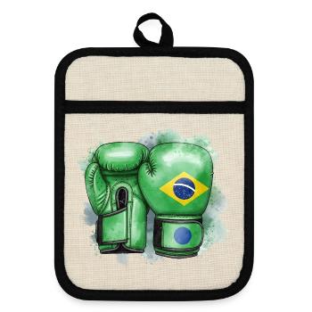 Boxe Brésil Gants de boxe Brésil - Maniques avec dos en caoutchouc - lin/noir  - Devant