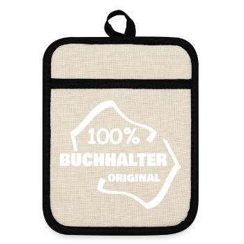 Arbeit Buchhalter - Topflappen mit Gummirückseite - Leinen/Schwarz  - Vorne