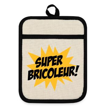 Super Bricoleur ! - Maniques avec dos en caoutchouc - lin/noir  - Devant