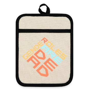 Gender Roles Are Dead Statement Freedom Saying - Pot holders with rubber back - linen/black  - Front