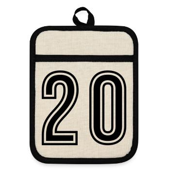 20 Symbole numérique - Maniques avec dos en caoutchouc - lin/noir  - Devant