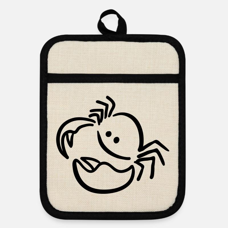 krebs - Pot holders with rubber back - linen/black 