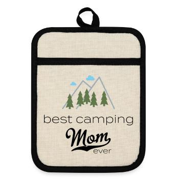 camper - Pot holders with rubber back - linen/black  - Front