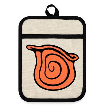 Snail Shell Snail Insect House Spiral Cool - Pot holders with rubber back - linen/black  - Front