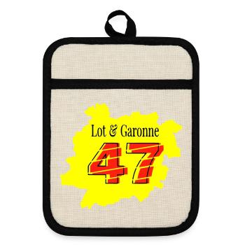 Map Lot et Garonne 47 - Pot holders with rubber back - linen/black  - Front