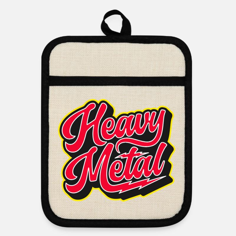Heavy Metal Bold 3D Script - Maniques avec dos en caoutchouc - lin/noir 