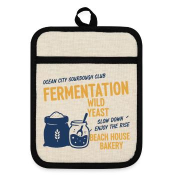 Sourdough Bread Baking Baker Sourdough Starter Jar - Pot holders with rubber back - linen/black  - Front
