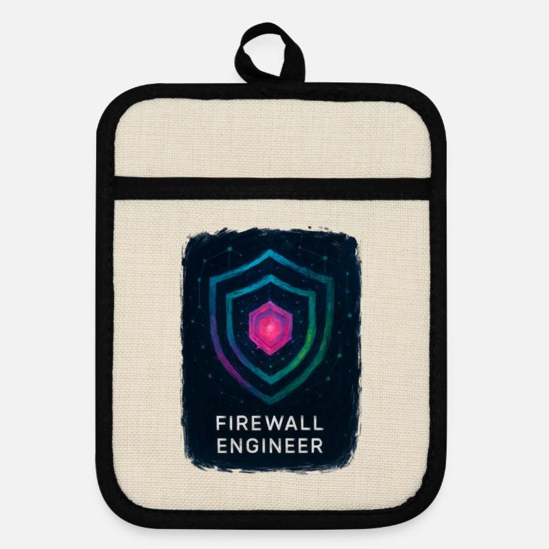 Firewall Engineer - Cybersecurity - Pot holders with rubber back - linen/black 