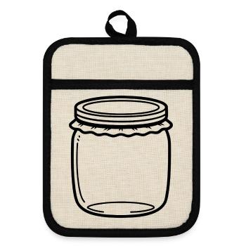 Jam Jar Gliederung - Topflappen mit Gummirückseite - Leinen/Schwarz  - Vorne
