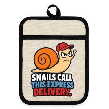 Snails Call This Express Delivery - Topflappen mit Gummirückseite - Leinen/Schwarz  - Vorne