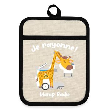 Je rayonne Manip radio Girafe Radiologie médicale - Maniques avec dos en caoutchouc - lin/noir  - Devant