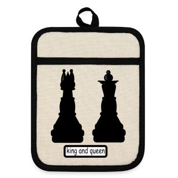 king_and_queen - Pot holders with rubber back - linen/black  - Front