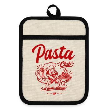 Pasta Club - Topflappen mit Gummirückseite - Leinen/Schwarz  - Vorne