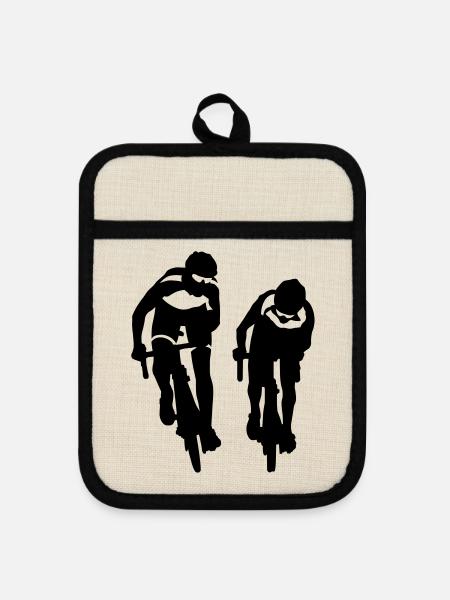 Rennrad - Topflappen mit Gummirückseite - Leinen/Schwarz