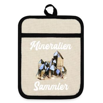 Mineralien Sammler Kristalle - Topflappen mit Gummirückseite - Leinen/Schwarz  - Vorne