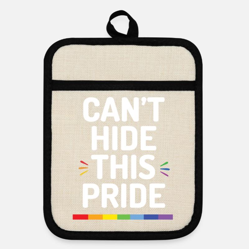 Pride Month - Can't Hide This Pride - Pot holders with rubber back - linen/black