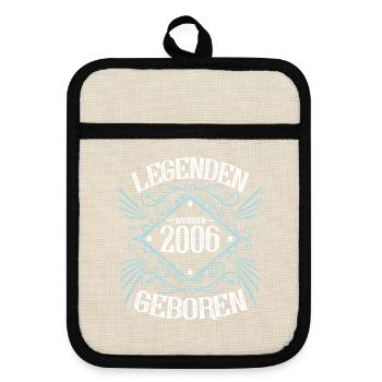 Legenden wurden 2006 geboren - Topflappen mit Gummirückseite - Leinen/Schwarz  - Vorne