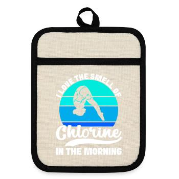 Diving diving board - Pot holders with rubber back - linen/black  - Front