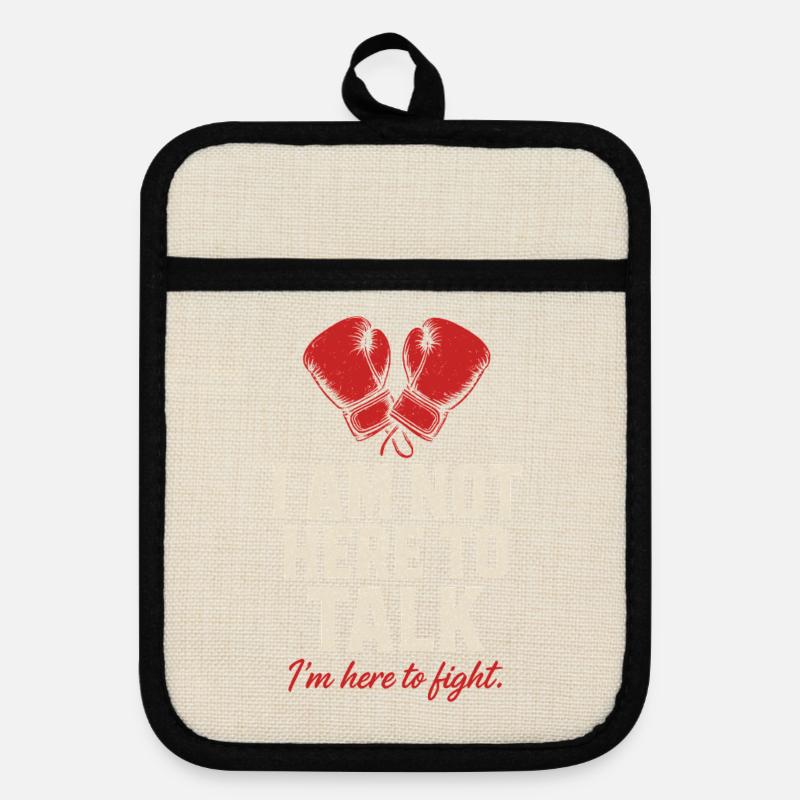 Everyone is a painter until the true painter emerges - Pot holders with rubber back - linen/black 