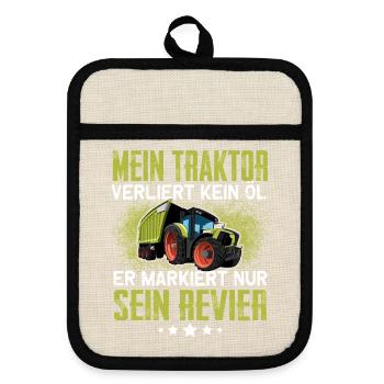 Landwirt - Topflappen mit Gummirückseite - Leinen/Schwarz  - Vorne
