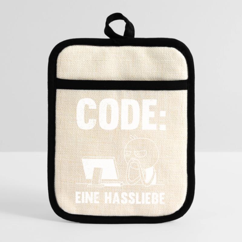 Coder CODE A LOVE-HATE RELATIONSHIP FUNNY Pot holders with rubber back